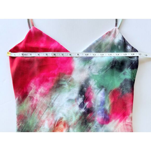 Adam Lippes Collective x RTR Floral Silky Slip Midi Dress in Red Green Multi 6 - Picture 15 of 16